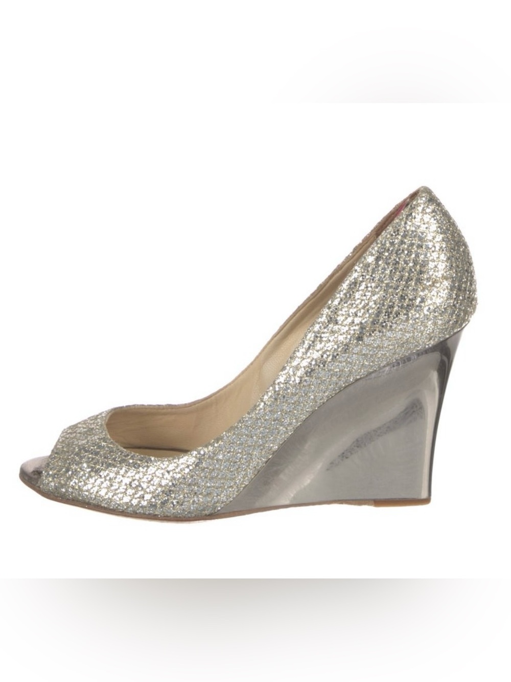 Jimmy Choo Metallic Glitter Wedge Pumps - Women's Dress Shoes